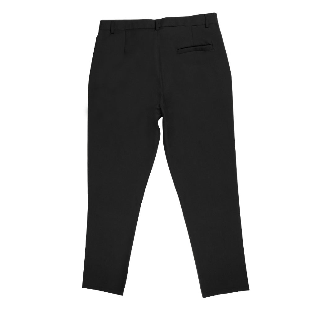 Men'S Double Fold Line Solid Color Casual Suit Pants